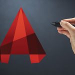 Logo Autocad avec une main qui tient un stylet