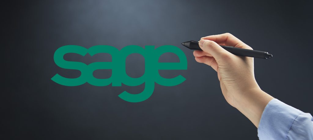 Logo Sage avec une main qui tient un stylet