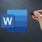 Logo Word avec une main qui tient un stylet