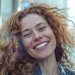 Gros plan sur le visage d'une femme souriante