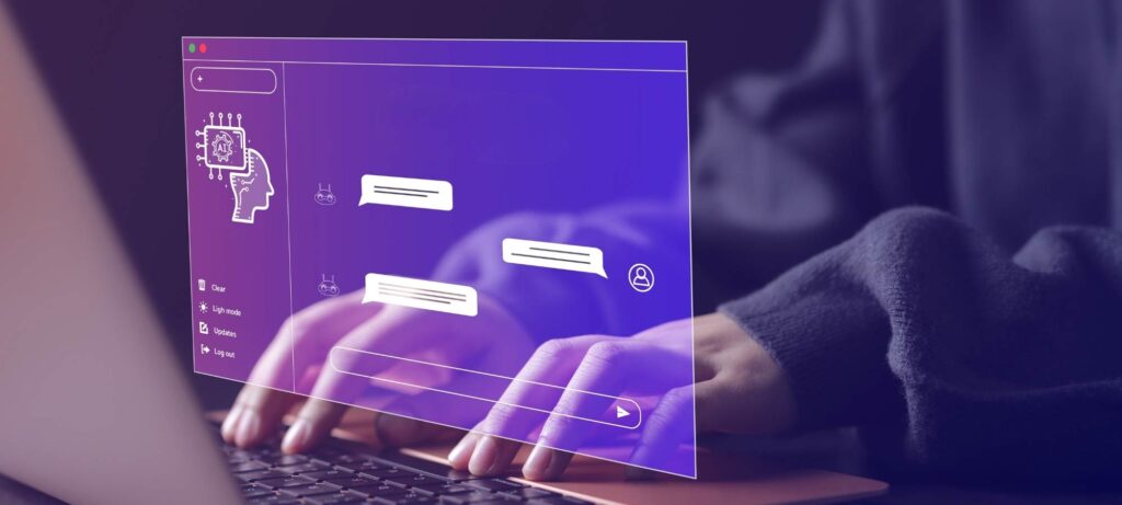 Image de l'écran d'un ordinateur portal où l'on voir une fenêtre de conversation en ligne